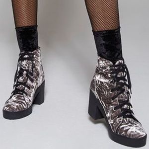 Steve Madden Abby Boots in Crushed Velvet